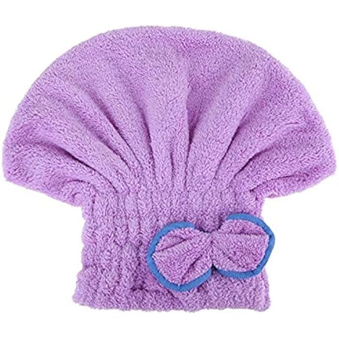 Hair-Drying Cap-Microfiber, Purple - Image 1